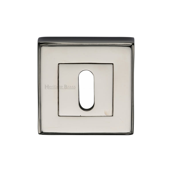 Heritage Brass Key Escutcheon Square Polished Nickel finish - DEC7000-PNF - Choice Handles