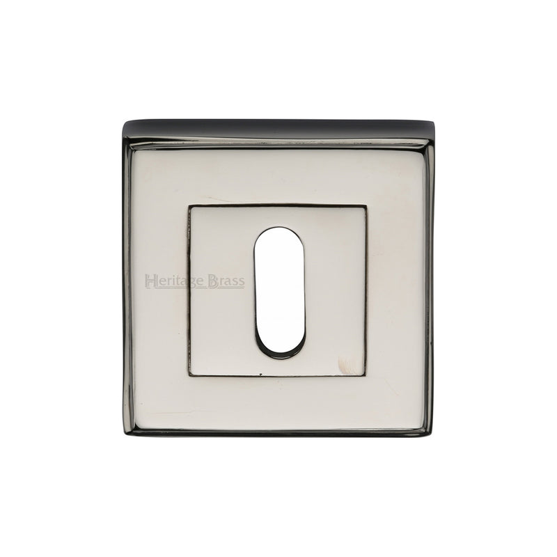 Heritage Brass Key Escutcheon Square Polished Nickel finish - DEC7000-PNF - Choice Handles