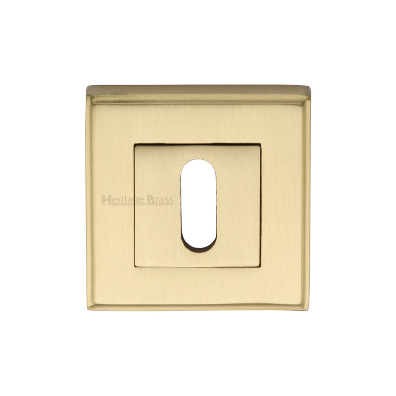 Heritage Brass Key Escutcheon Square Satin Brass finish - DEC7000-SB - Choice Handles