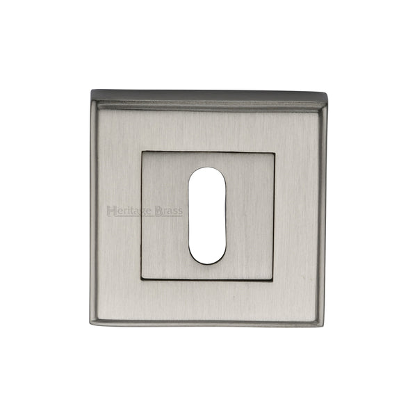 Heritage Brass Key Escutcheon Square Satin Nickel finish - DEC7000-SN - Choice Handles