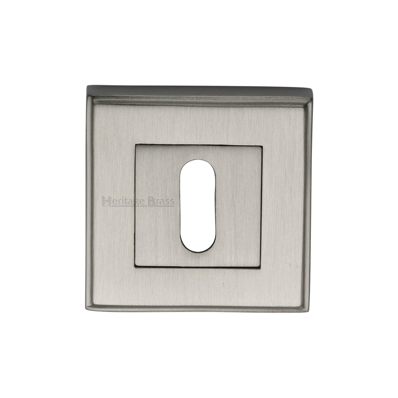 Heritage Brass Key Escutcheon Square Satin Nickel finish - DEC7000-SN - Choice Handles