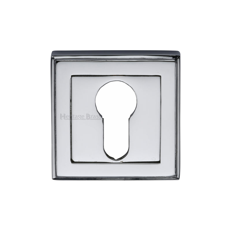 Heritage Brass Euro Profile Cylinder Escutcheon Polished Chrome finish - DEC7020-PC - Choice Handles