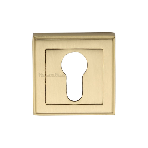 Heritage Brass Euro Profile Cylinder Escutcheon Satin Brass finish - DEC7020-SB - Choice Handles