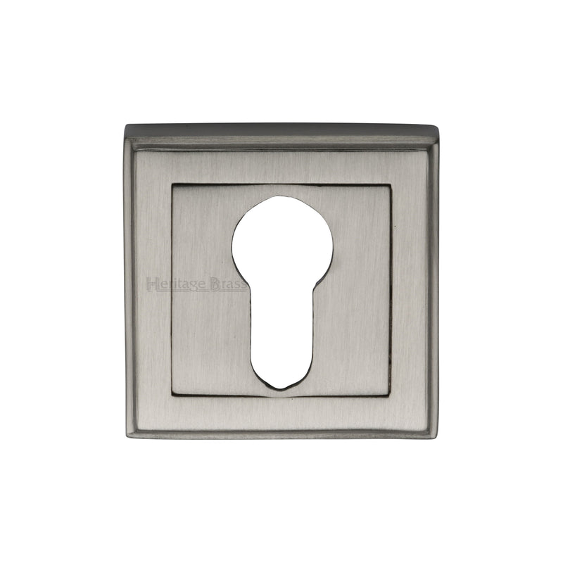 Heritage Brass Euro Profile Cylinder Escutcheon Satin Nickel finish - DEC7020-SN - Choice Handles