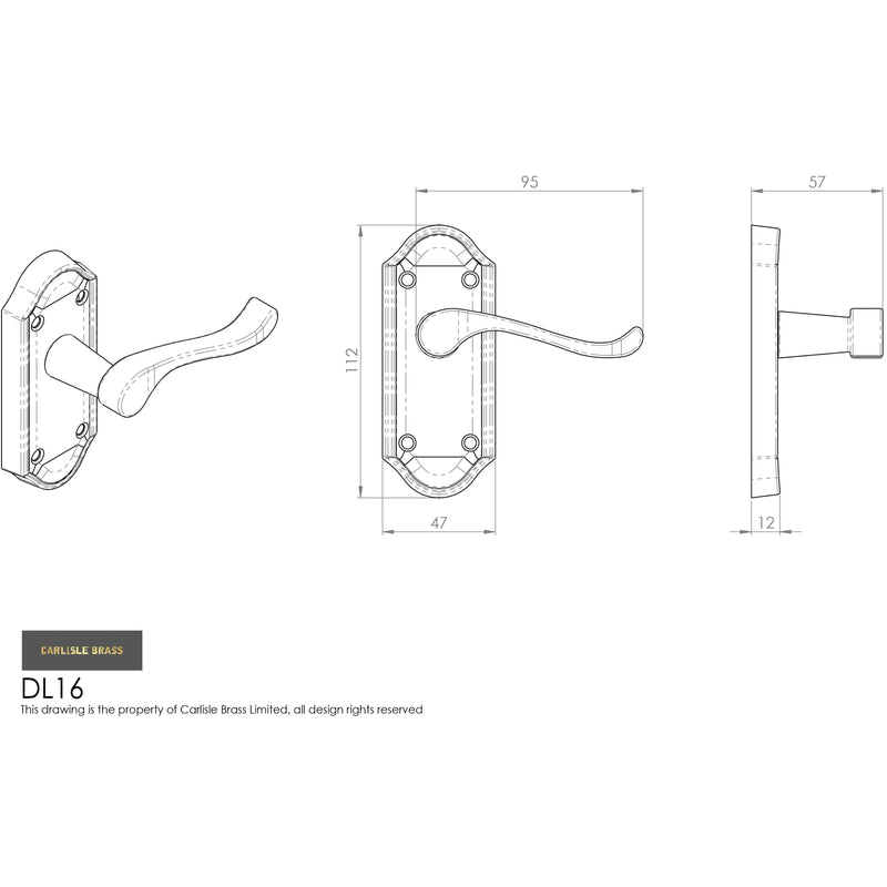 Carlisle Brass - Ashtead Lever on Short Latch Backplate - Polished Brass - DL16 - Choice Handles