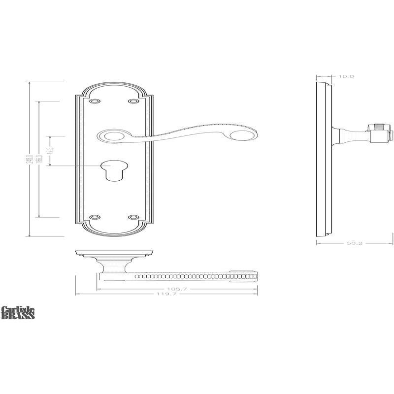 Carlisle Brass - Chesham Lever on Euro Lock Long Backplate - Polished Brass - DL271Y - Choice Handles