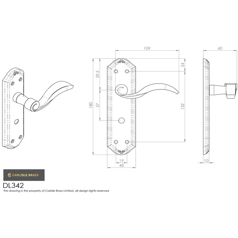 Carlisle Brass - Wentworth Lever on WC Backplate - Florentine Bronze - DL342FB - Choice Handles