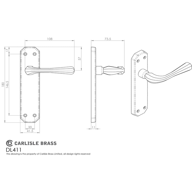 Carlisle Brass - Eden Lever on Latch Backplate - Polished Brass - DL411 - Choice Handles