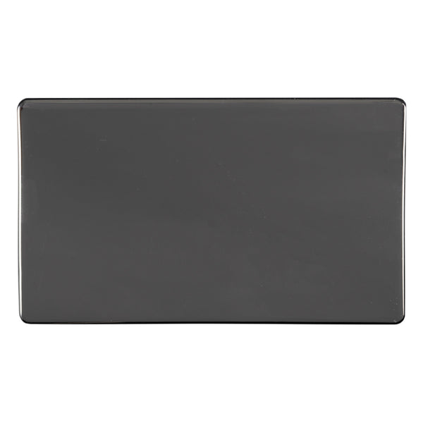 Eurolite Concealed 3mm Double Blank Plate - Black Nickel - ECBN2B - Choice Handles