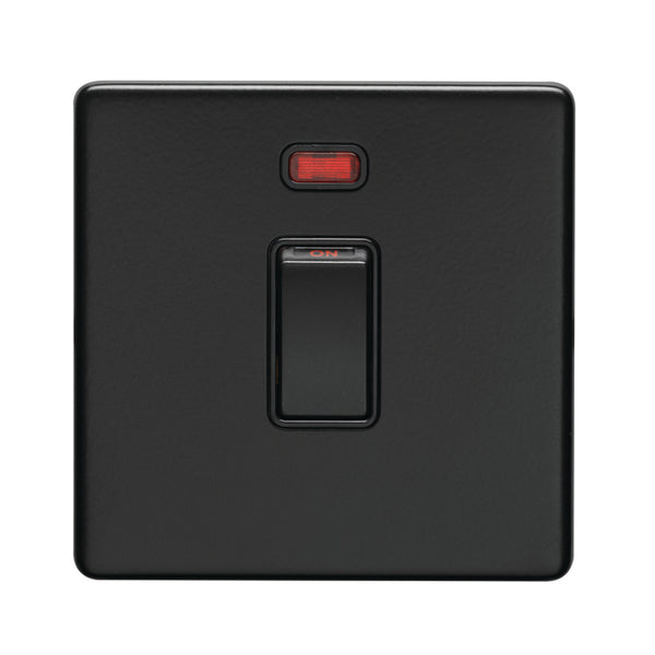 Eurolite Concealed 3mm 20Amp Switch With Neon Indicator - Matt Black - ECMB20ADPSWNB - Choice Handles