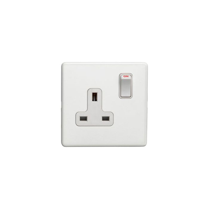 Eurolite Concealed 3mm 1 Gang Socket - Matt White - ECW1SOW - Choice Handles