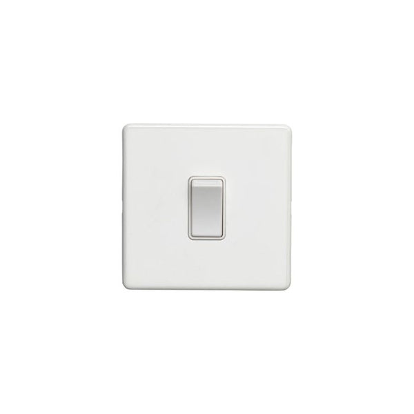 Eurolite Concealed 3mm 1 Gang Switch - Matt White - ECW1SWW - Choice Handles