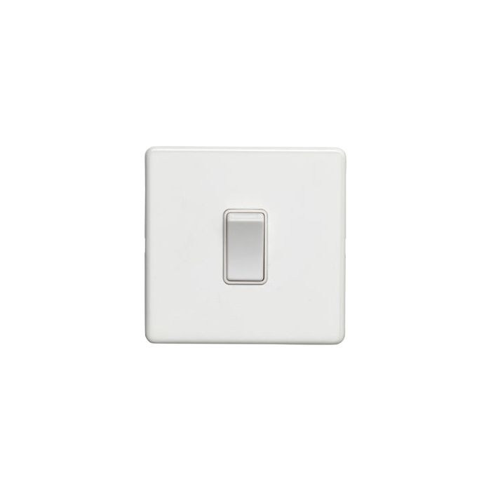 Eurolite Concealed 3mm 1 Gang Switch - Matt White - ECW1SWW - Choice Handles