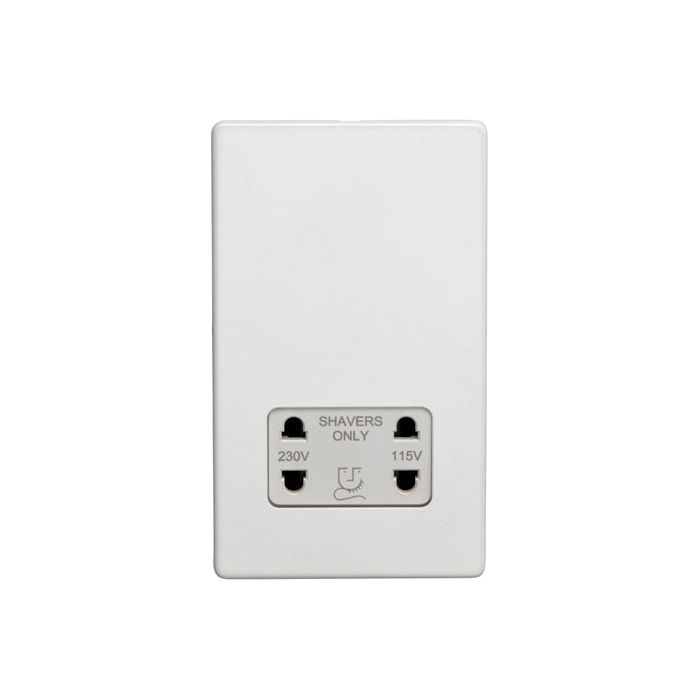 Eurolite Concealed 3mm Shaver Socket - Matt White - ECWSHSW - Choice Handles