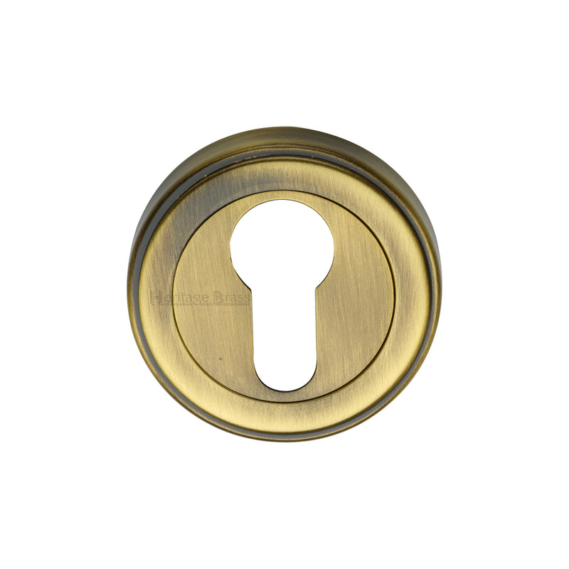 Heritage Brass Euro Profile Cylinder Escutcheon Antique finish - ERD7020-AT - Choice Handles