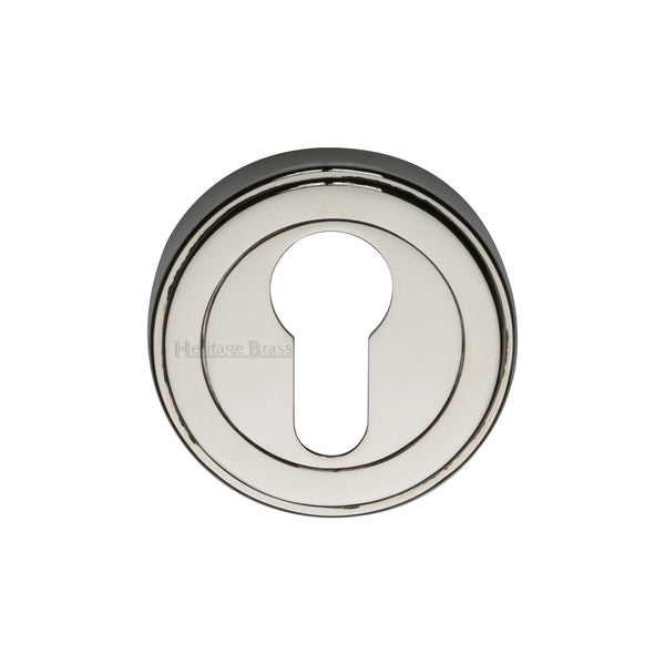 Heritage Brass Euro Profile Cylinder Escutcheon Polished Nickel finish - ERD7020-PNF - Choice Handles