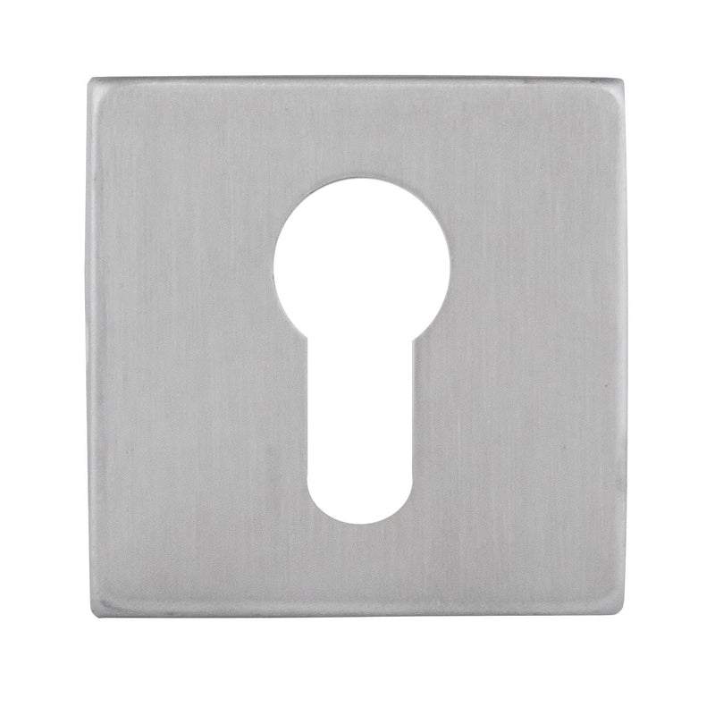 Eclipse - Precision Square Euro Profile Escutcheon -  Satin Stainless Steel -  34578 - Choice Handles