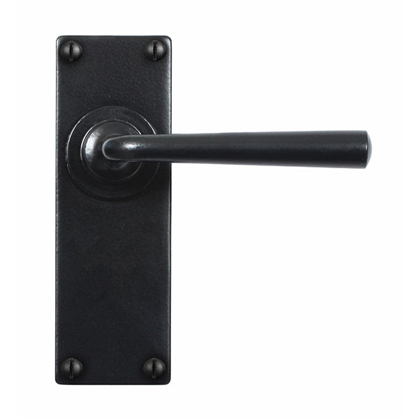 Stonebridge - Padstow Armor Coat ® Flat Black Lever Handle on Backplate (Latch/Passage) - FB003 - Choice Handles