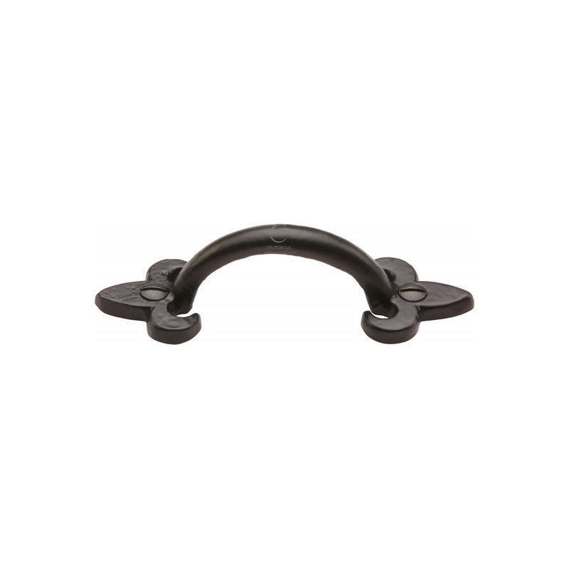 The Cabinet Pull Fleur-de-lys Design 102mm Black Iron - FB1092 102