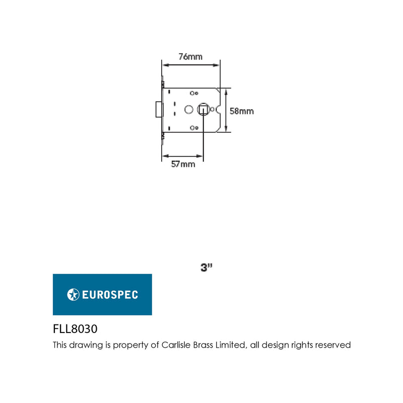 Eurospec - Flat Latch 76mm - Satin Chrome Plated - FLL8030SCP