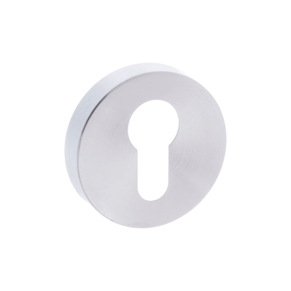 CleanTouch Anti-Bac Euro Escutcheons on Minimal Round Rose - Satin Chrome - CTFMRESC