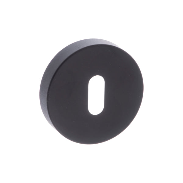 CleanTouch Anti-Bac Key Escutcheons on Minimal Round Rose - Matt Black - CTFMRKMB