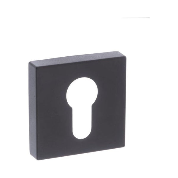 STATUS Euro Escutcheons on S4 Square Rose - Matt Black - S4ESCESMB