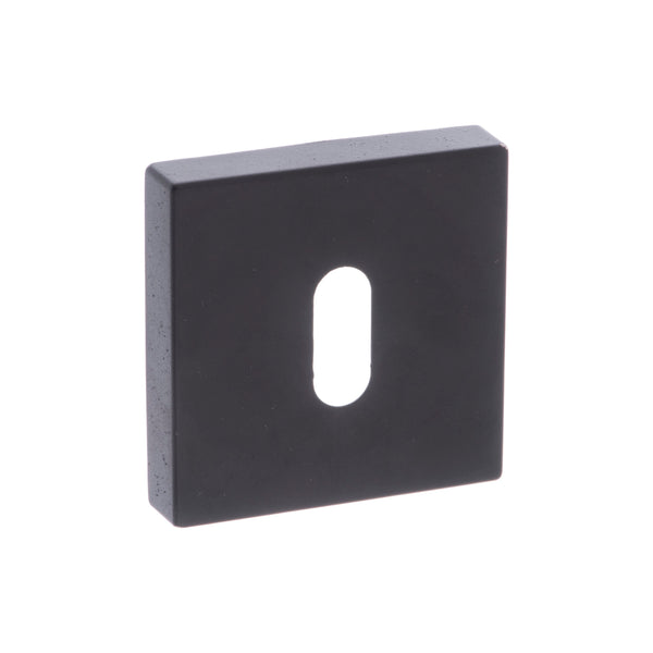 CleanTouch Anti-Bac Key Escutcheons on Minimal Square Rose - Matt Black - CTFMSKMB