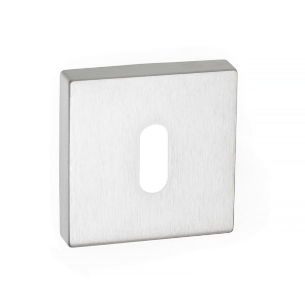 CleanTouch Anti-Bac Key Escutcheons on Minimal Square Rose - Satin Chrome - CTFMSKSC