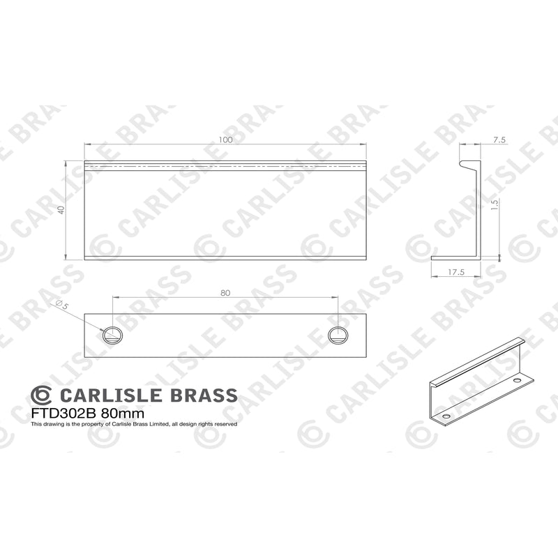 Carlisle Brass - Squared Edge Pull 100mm Antique Brass - Antique Brass - FTD302BAB - Choice Handles