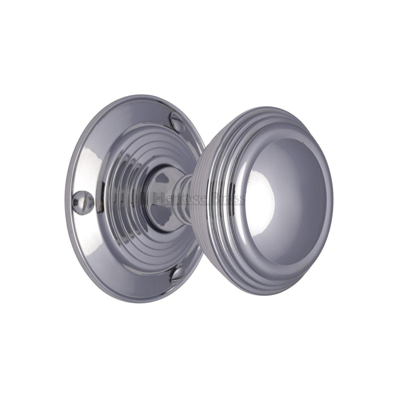 Heritage Brass Mortice Knob on Rose Goodrich Design Polished Chrome finish - GOO986-PC - Choice Handles