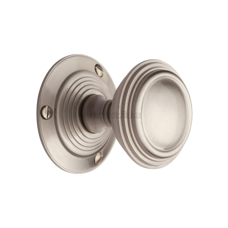 Heritage Brass Mortice Knob on Rose Goodrich Design Satin Nickel finish - GOO986-SN - Choice Handles