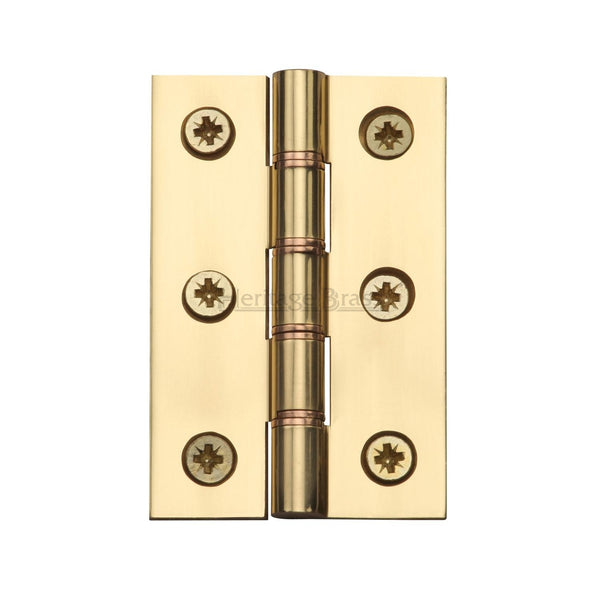 Heritage Brass Hinge Brass with Phosphor Washers 3" x 2" Polished Brass finish - HG99-345-PB