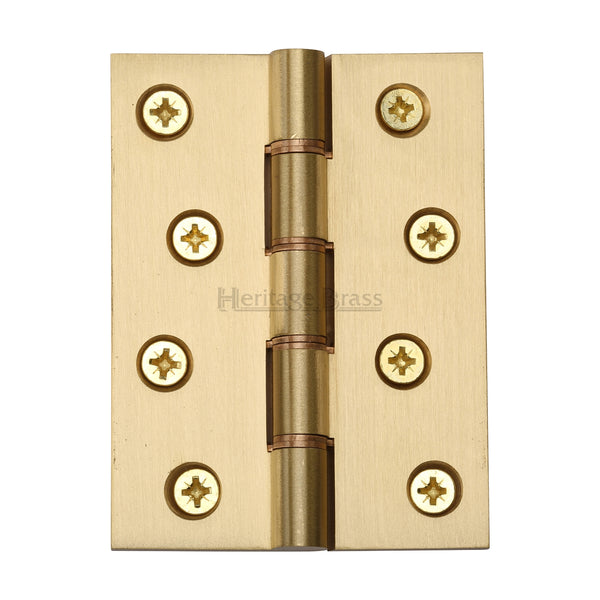 Heritage Brass Hinge Brass with Phosphor Washers 4" x 3" Satin Brass finish - HG99-355-SB