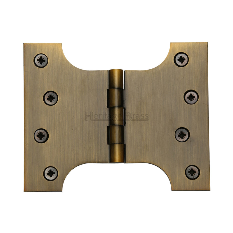 Heritage Brass Parliament Hinge Brass 4" x 3" x 5" Antique Brass finish - HG99-390-AT