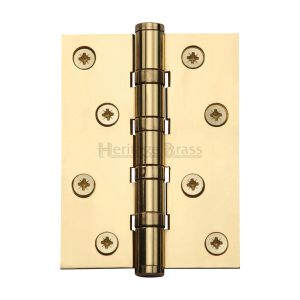 Heritage Brass Hinge Brass with Thrust Bearings (Steel Pin) 4" x 3" Polished Brass finish - HG99-400-PB