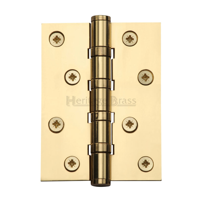 Heritage Brass Hinge Brass with Thrust Bearings (Steel Pin) 4" x 3" Polished Brass finish - HG99-400-PB