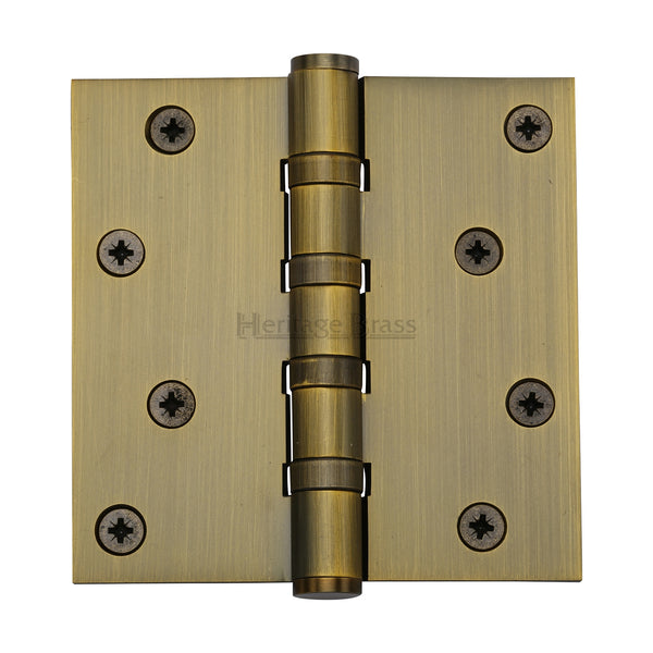 Heritage Brass Hinge Brass with Thrust Bearings (Steel Pin) 4 x 4 Antique Brass finish
 - HG99-405-AT