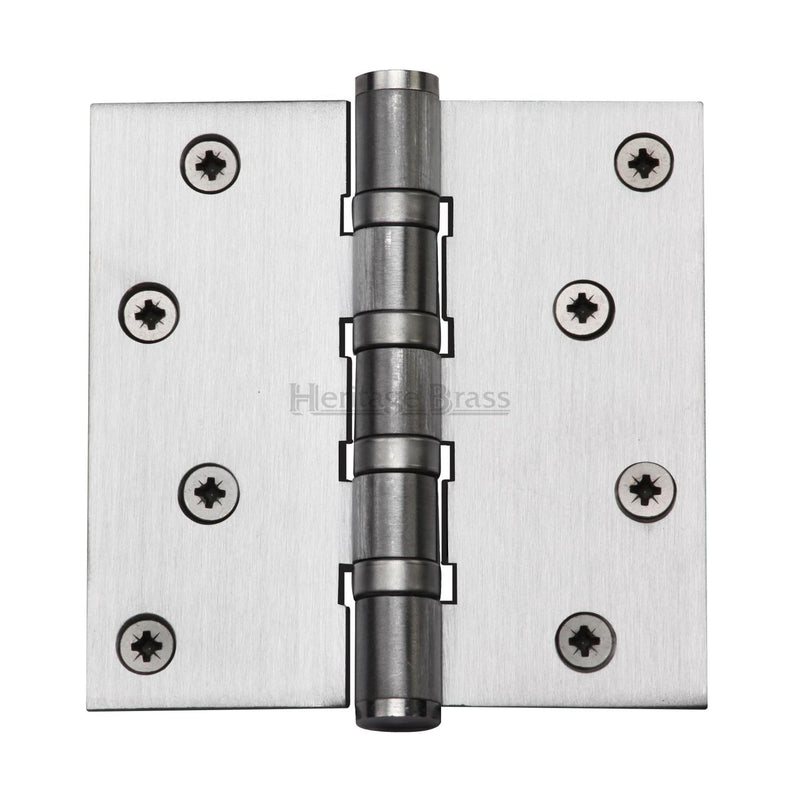 Heritage Brass Hinge Brass with Thrust Bearings (Steel Pin) 4" x 4" Satin Chrome finish - HG99-405-SC