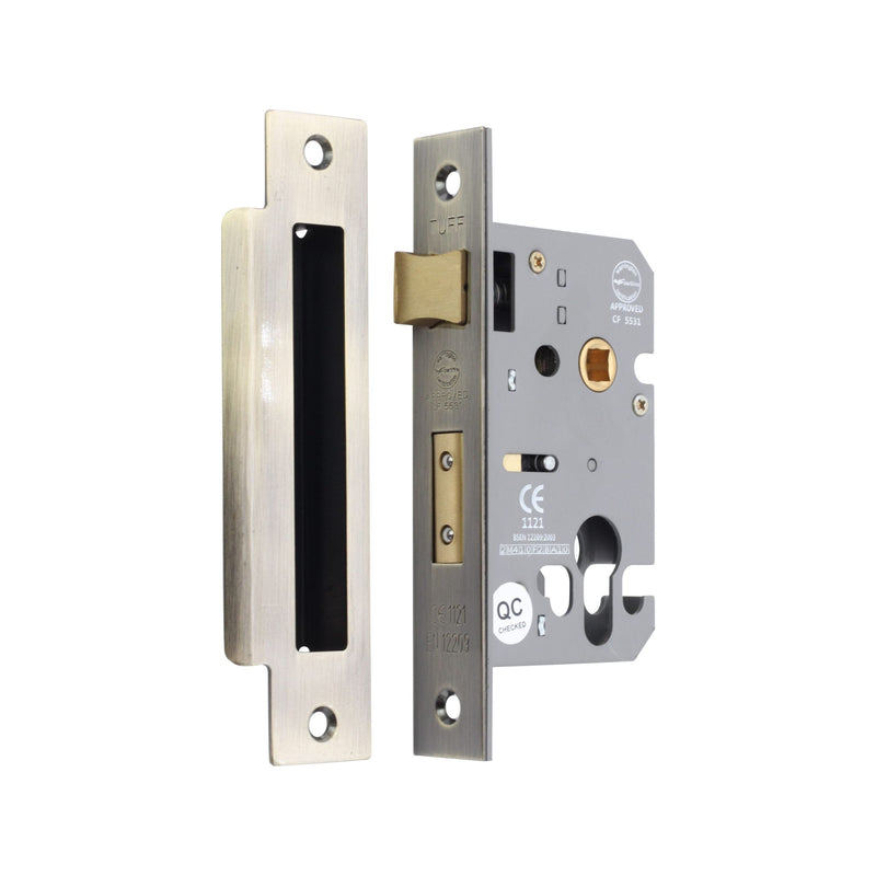 Spira Brass - 2.5" CE Euro Profile Mortice Sash Lock  - Antique Brass - LAL5009ANT - Choice Handles