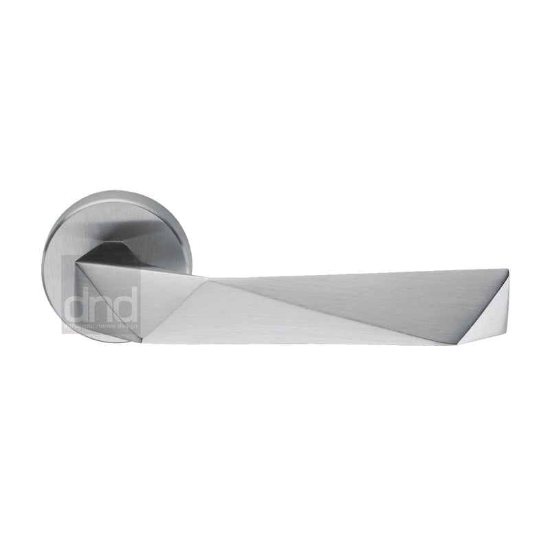 LUX Lever On 52mm Round Rose Satin Chrome - LU16-SC - Choice Handles