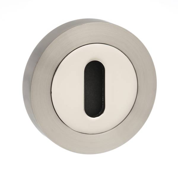 STATUS Key Escutcheons on Round Rose - Satin Nickel/Nickel Plate - S3ESCKRSNNP