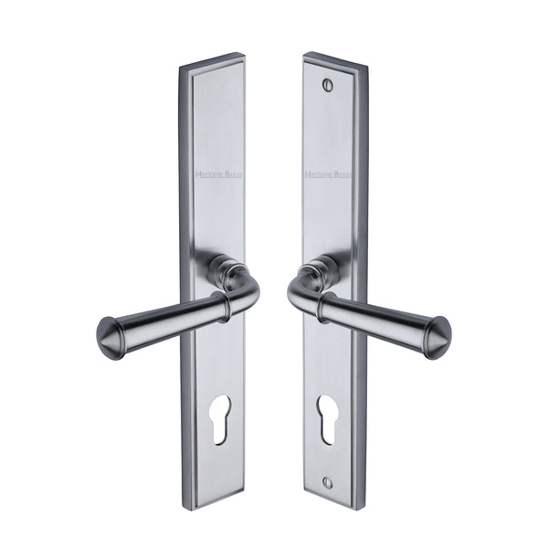 Heritage Brass Multi-Point Door Handle Lever Lock Colonial LH Design Satin Chrome finish
 - MP1932.LH-SC - Choice Handles