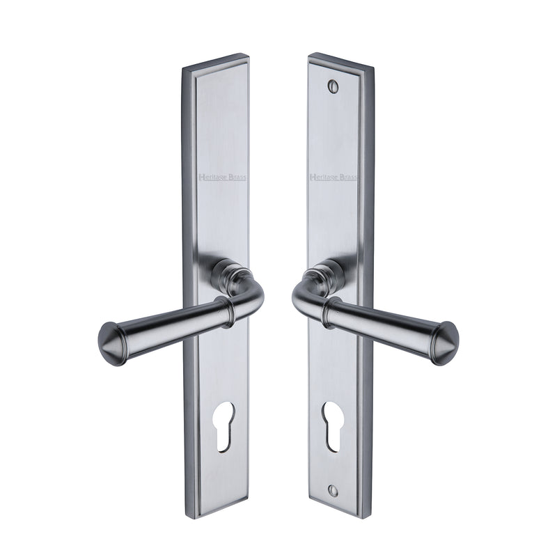 Heritage Brass Multi-Point Door Handle Lever Lock Colonial LH Design Satin Chrome finish
 - MP1932.LH-SC - Choice Handles