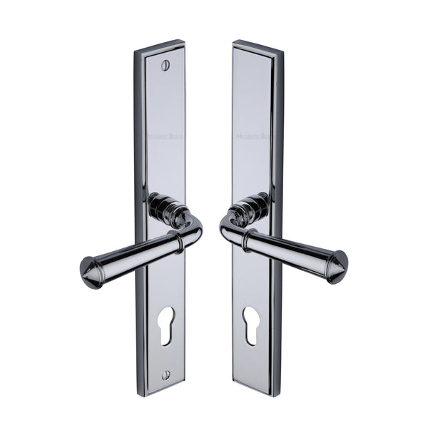 Heritage Brass Multi-Point Door Handle Lever Lock Colonial RH Design Polished Chrome finish - MP1932.RH-PC - Choice Handles