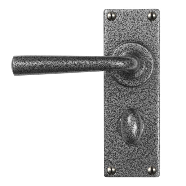 Stonebridge - Pastow Armor Coat ® Forged Steel Lever Handle on Backplate (Bathroom - Left Hand) - NFS603LH - Choice Handles