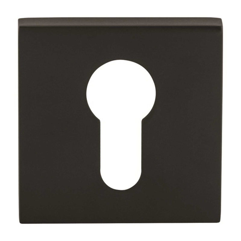 Oro&Oro Euro Escutcheons on Square Rose - Matt Black - O15EEMB