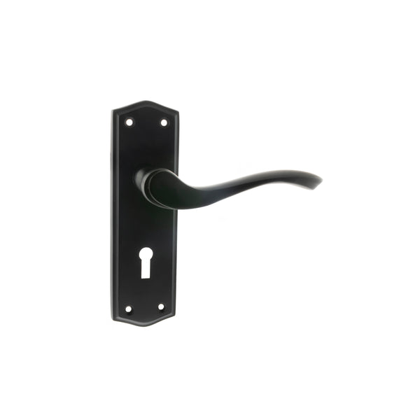 Atlantic  - Old English Warwick WC Lever on Backplate - Matt Black - OE178KMB - Choice Handles