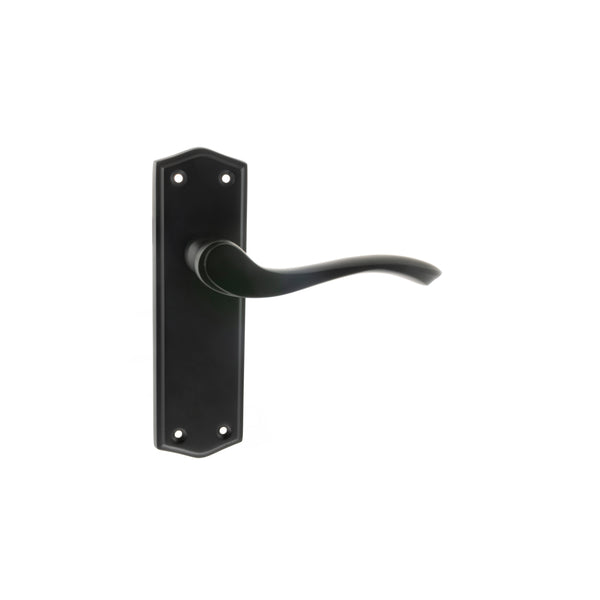 Atlantic  - Old English Warwick Latch Lever on Backplate - Matt Black - OE178LMB - Choice Handles