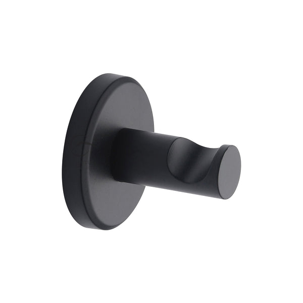 Oxford Wall Mounted Hook for Towels, Robes, Clothes and Coats. Black finish - OXF-HOOK-BLK - Choice Handles